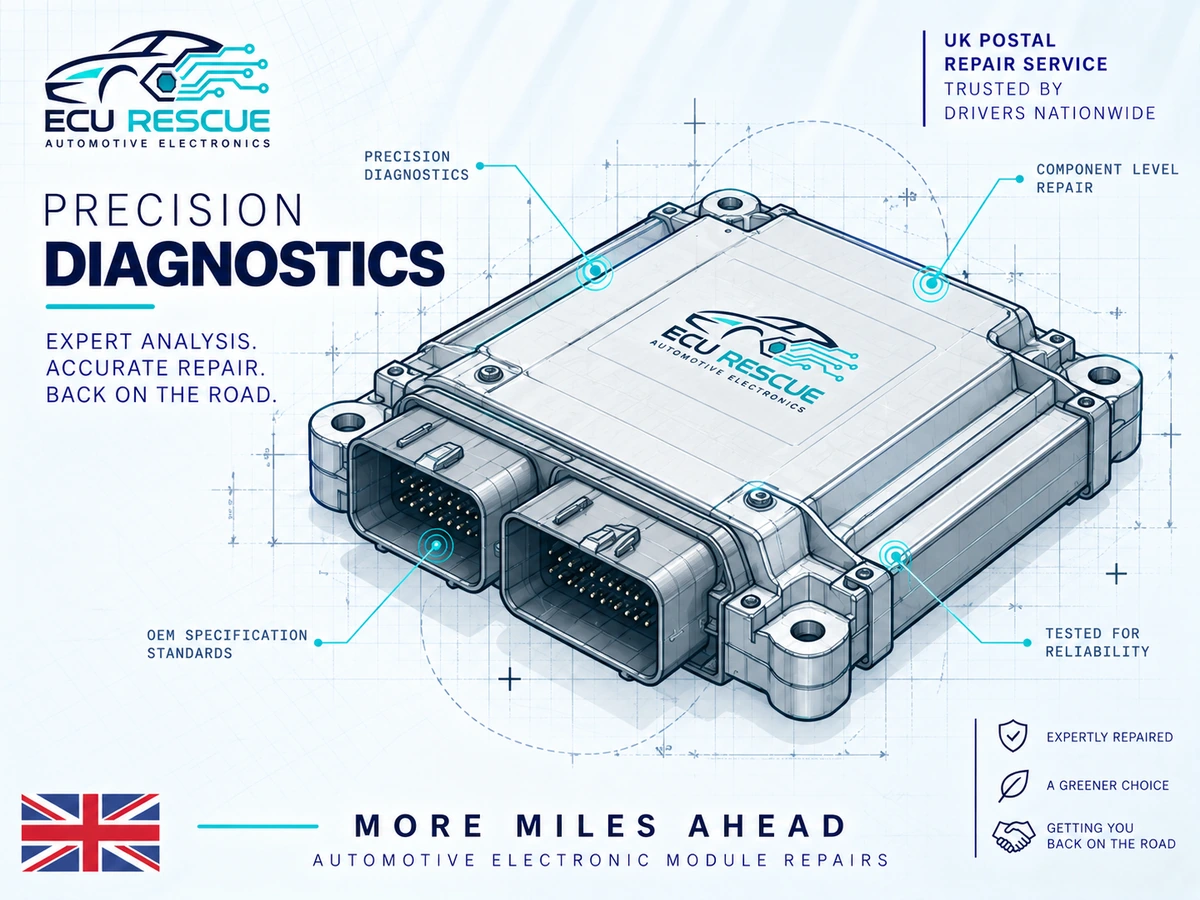 Automotive electronic control module technical repair illustration